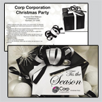 6.25 x 11 inch EDDM template. Black gift boxes with ribbon are on page one and two and placeholder text boxes.