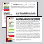 8.5 x 12 inch EDDM layout template. Page one and two include placeholder text and product specification guidelines.